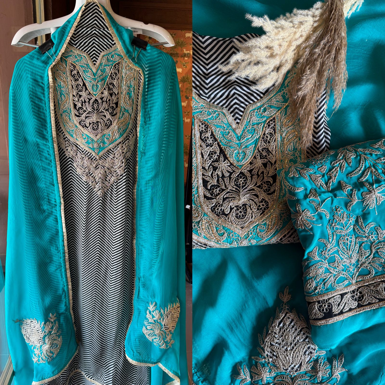 Pure Satin Silk Striped kurta