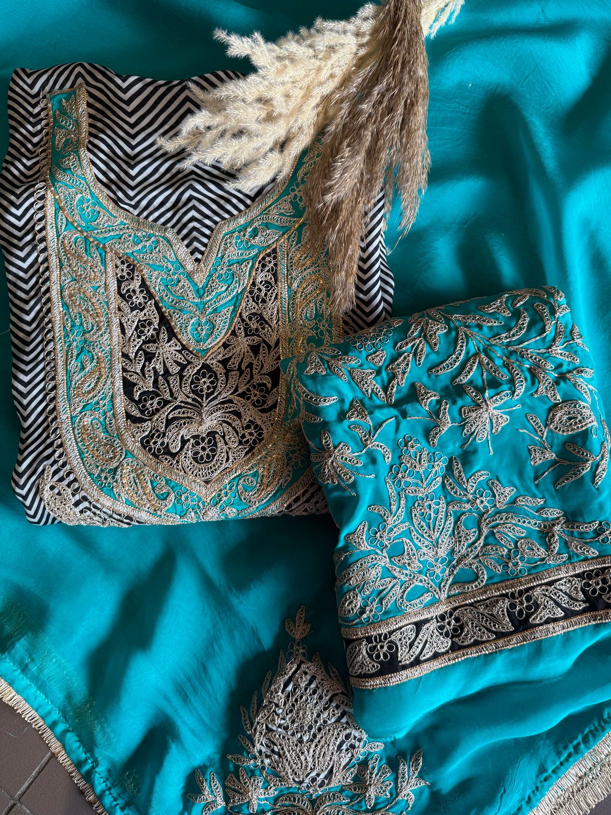 Pure Satin Silk Striped kurta