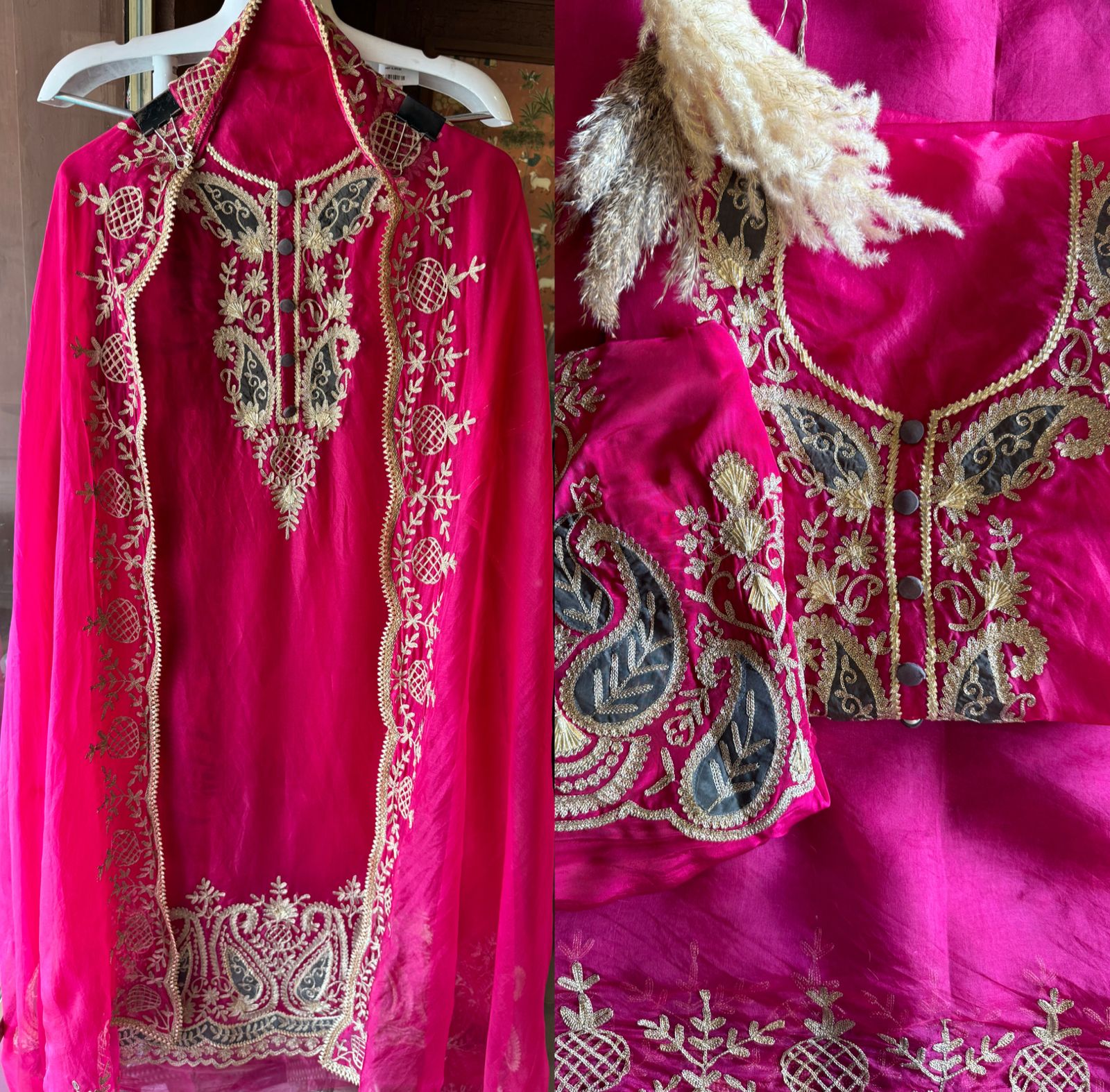 Pure organza Unstitched Kurta