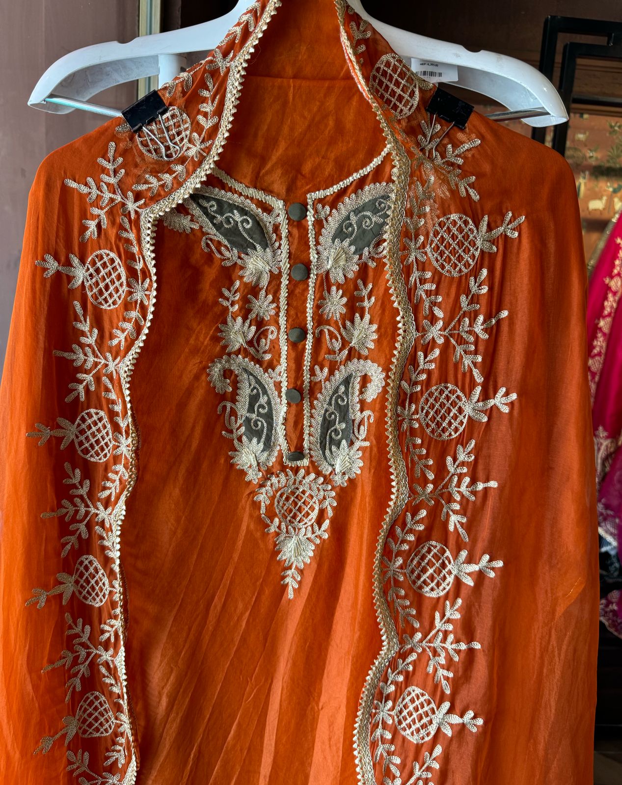 Pure organza Unstitched Kurta