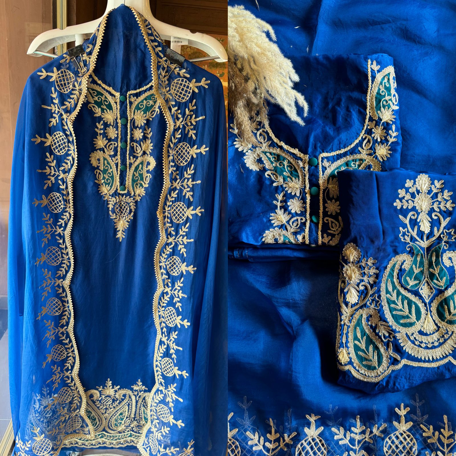 Pure organza Unstitched Kurta