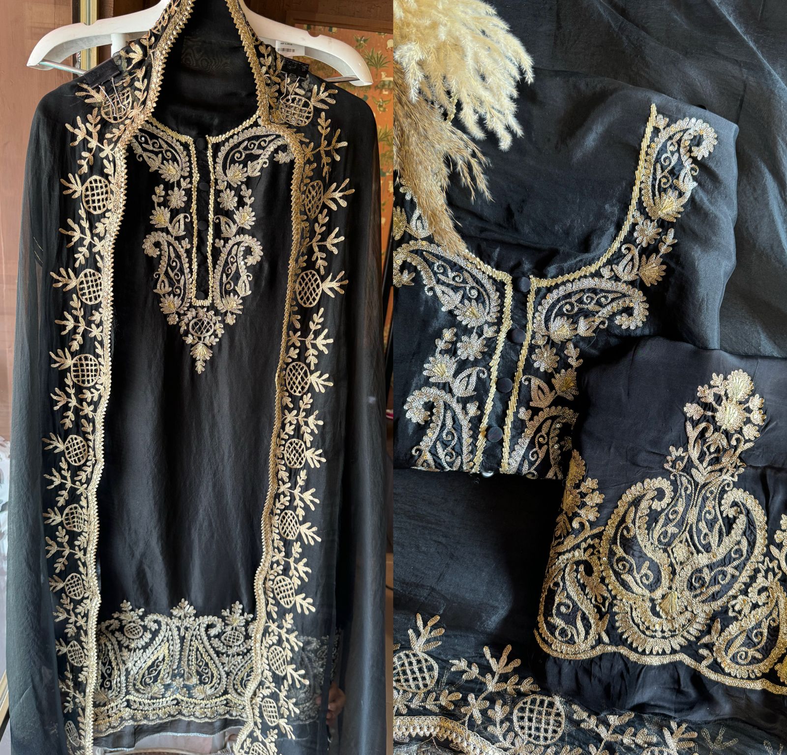 Pure organza Unstitched Kurta