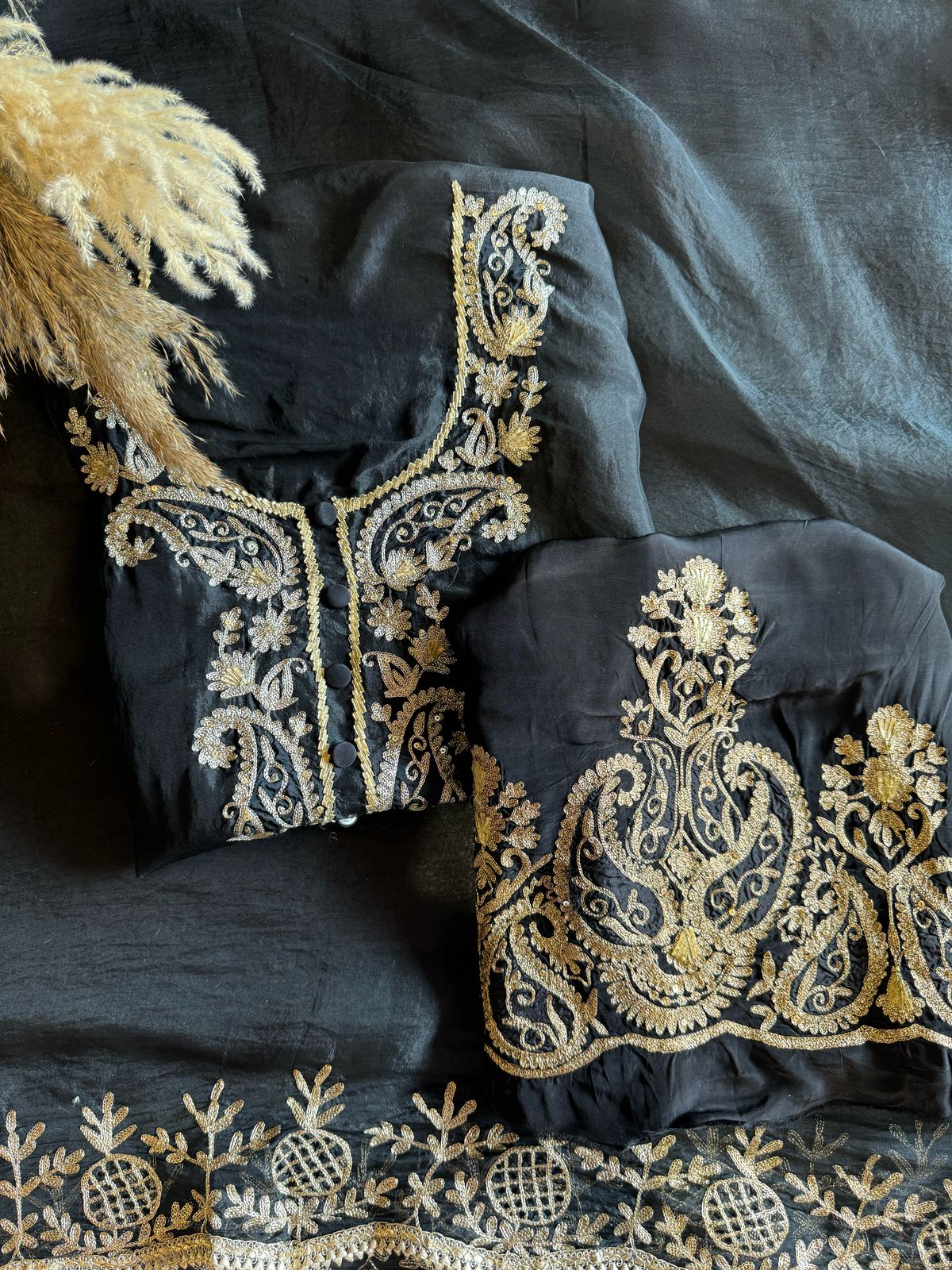 Pure organza Unstitched Kurta