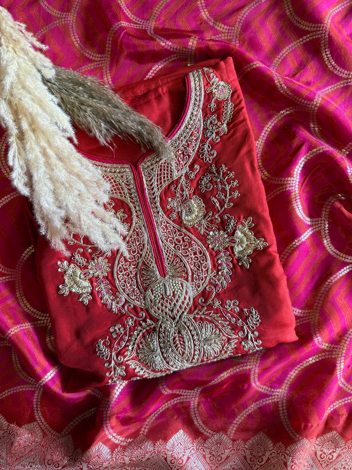 Pure Silk Unstitched Kurta