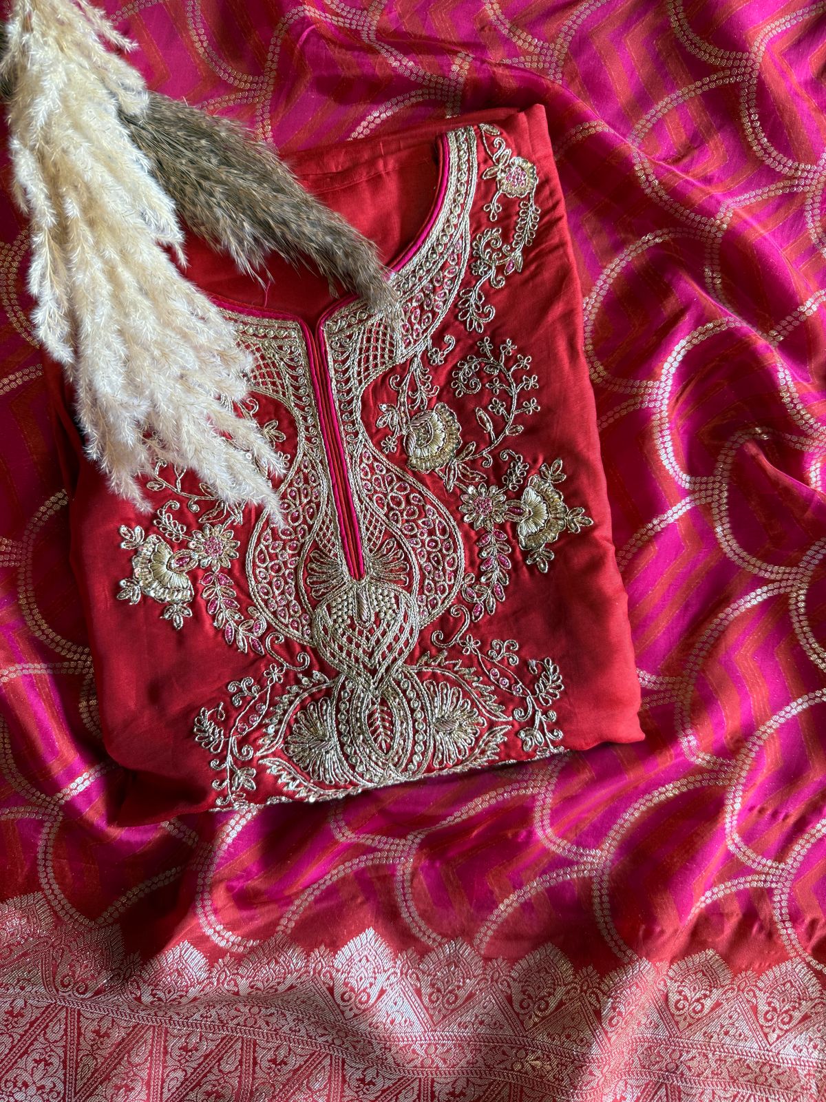 Pure Silk Unstitched Kurta