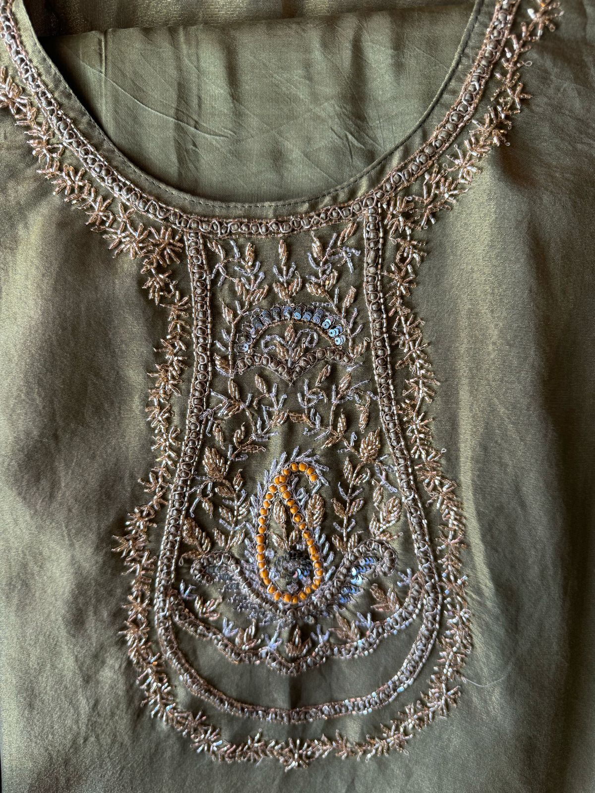 Shimmer tissue semi stitched suit