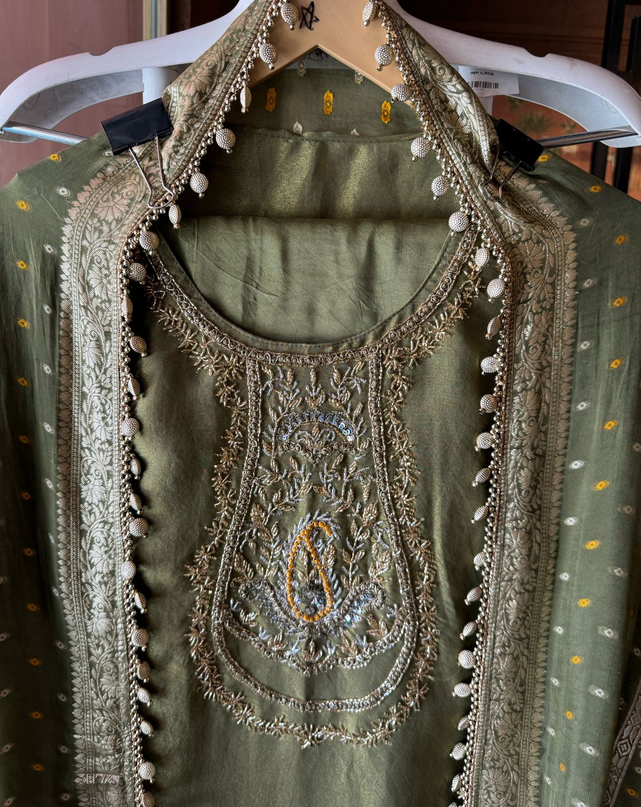 Shimmer tissue semi stitched suit