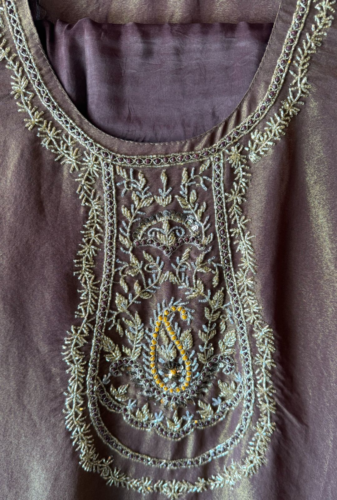 Shimmer tissue semi stitched suit