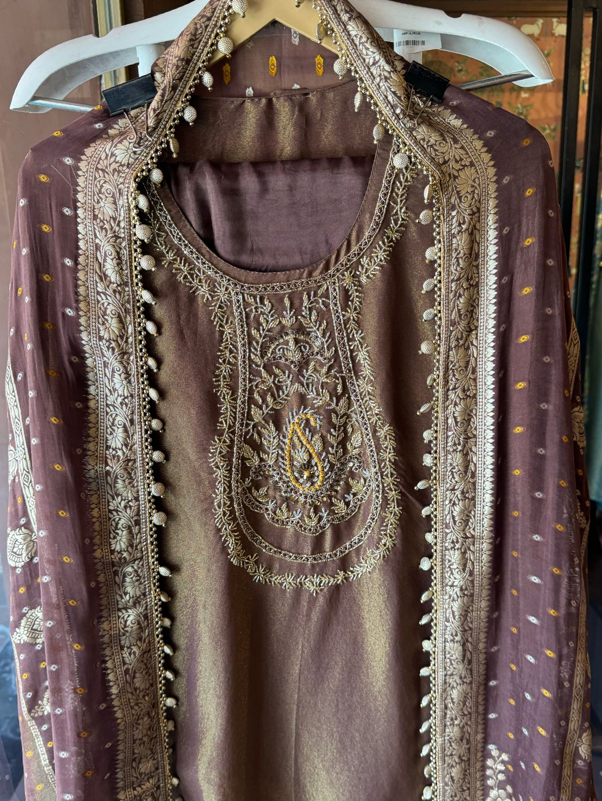 Shimmer tissue semi stitched suit