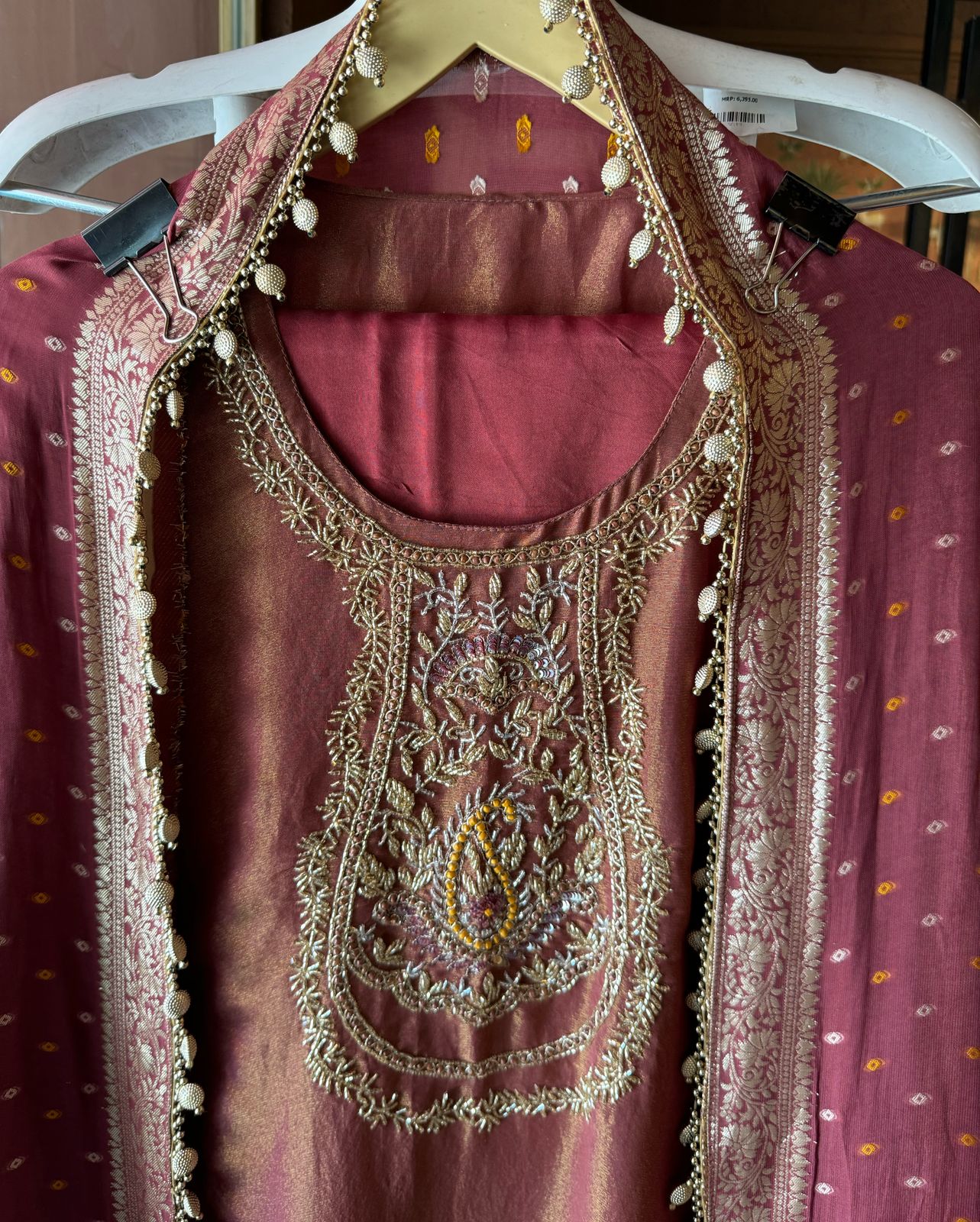 Shimmer tissue semi stitched suit