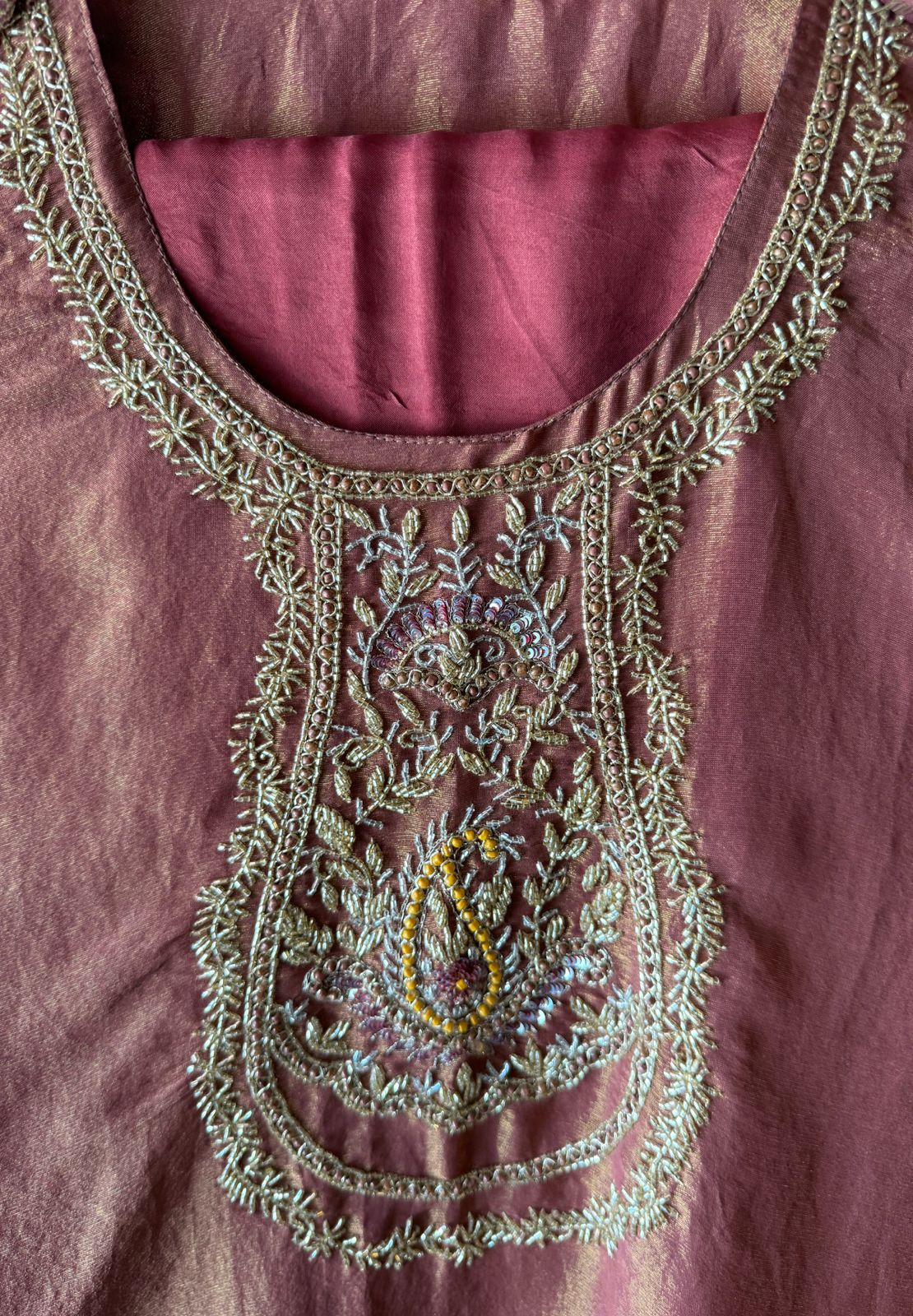 Shimmer tissue semi stitched suit