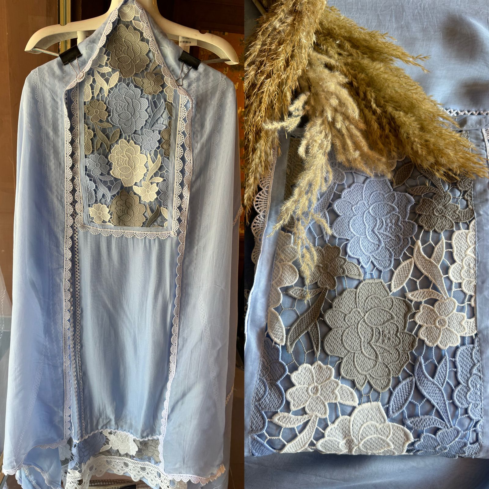 Pure soft organza  unstitched Suit