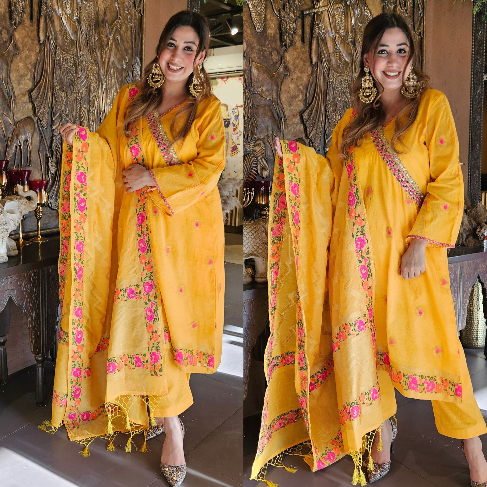 New Mul chanderi Banarasi Suit