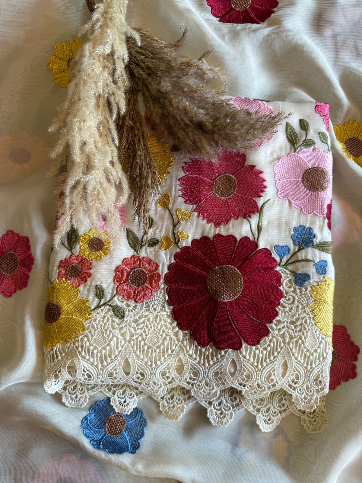 Self Stripes Organza Unstitched shirt