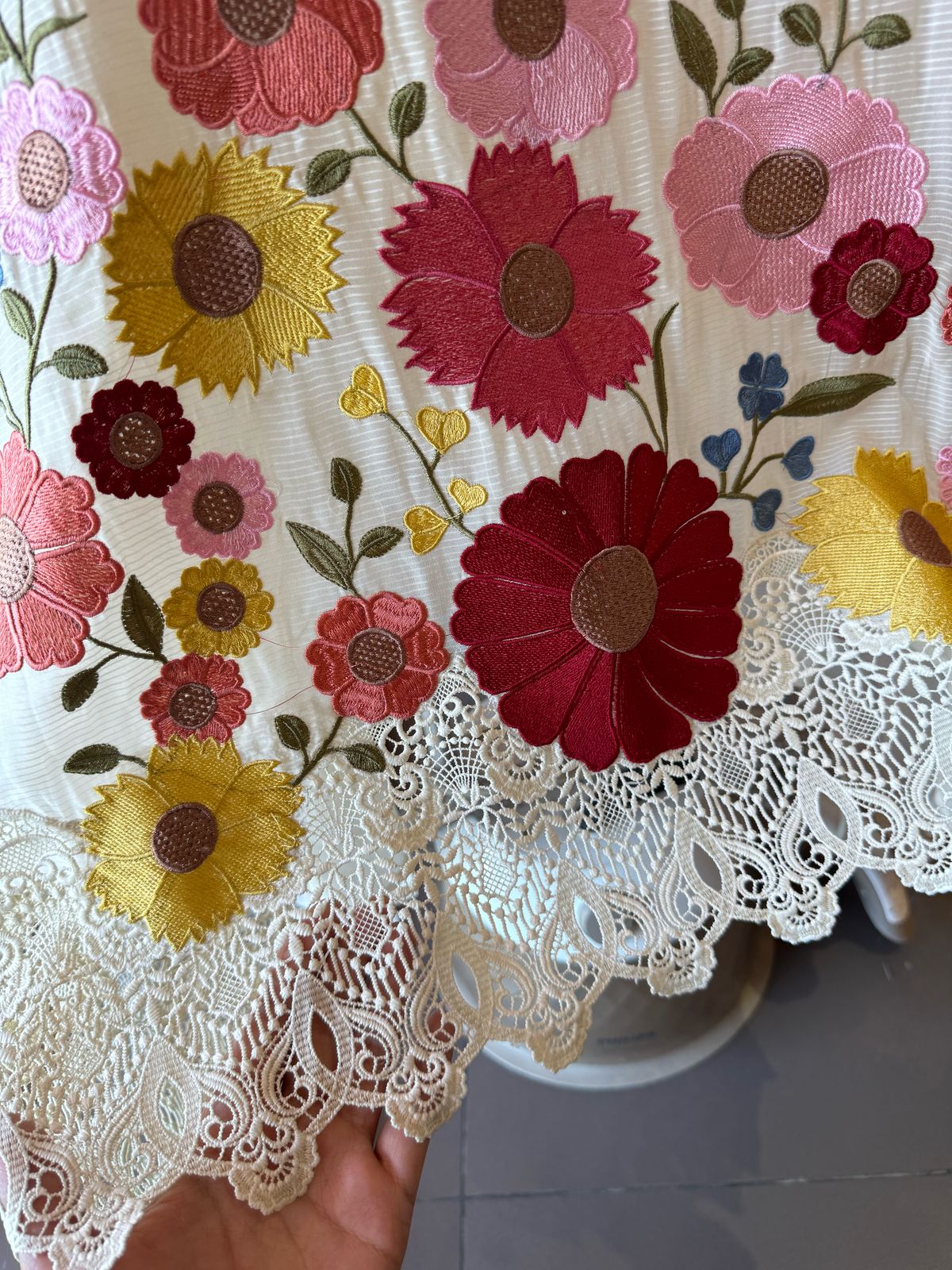 Self Stripes Organza Unstitched shirt