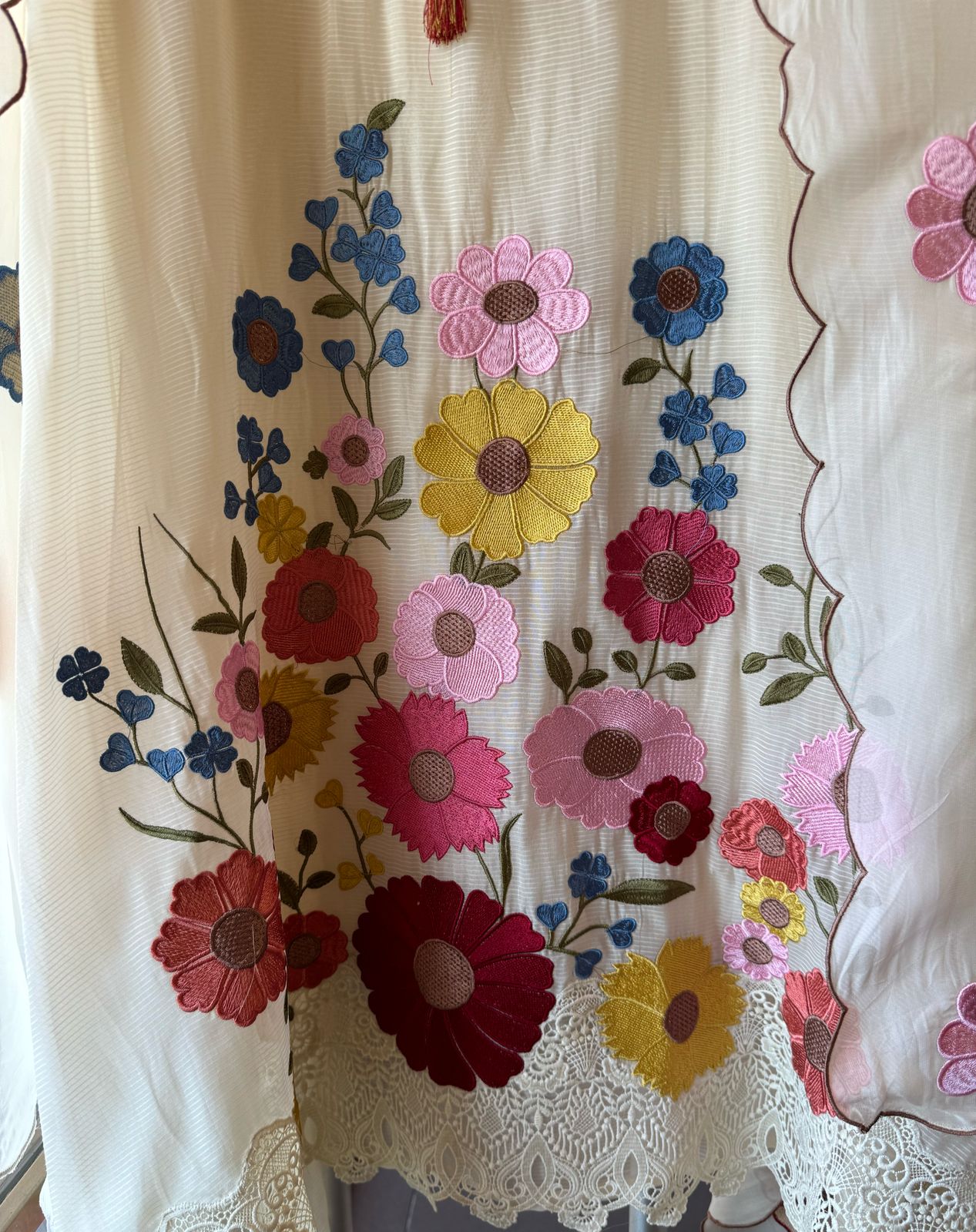 Self Stripes Organza Unstitched shirt