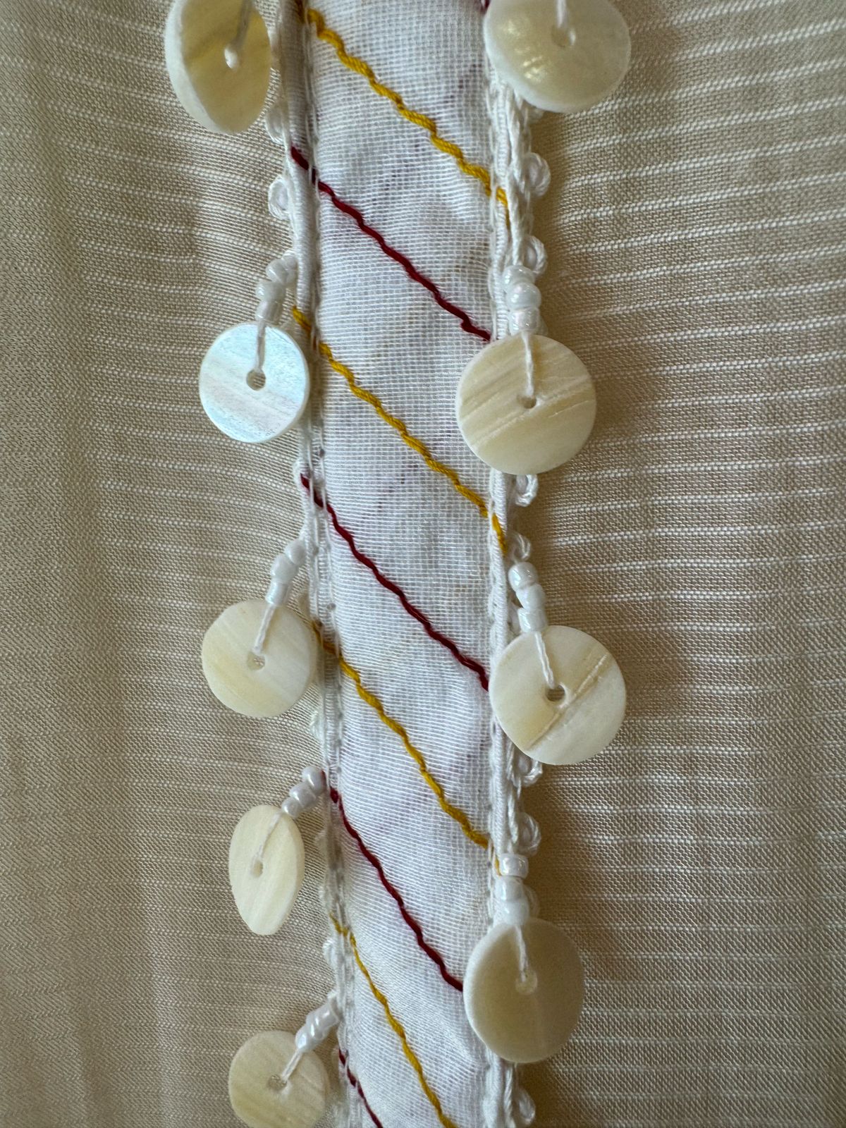 Self Stripes Organza Unstitched shirt