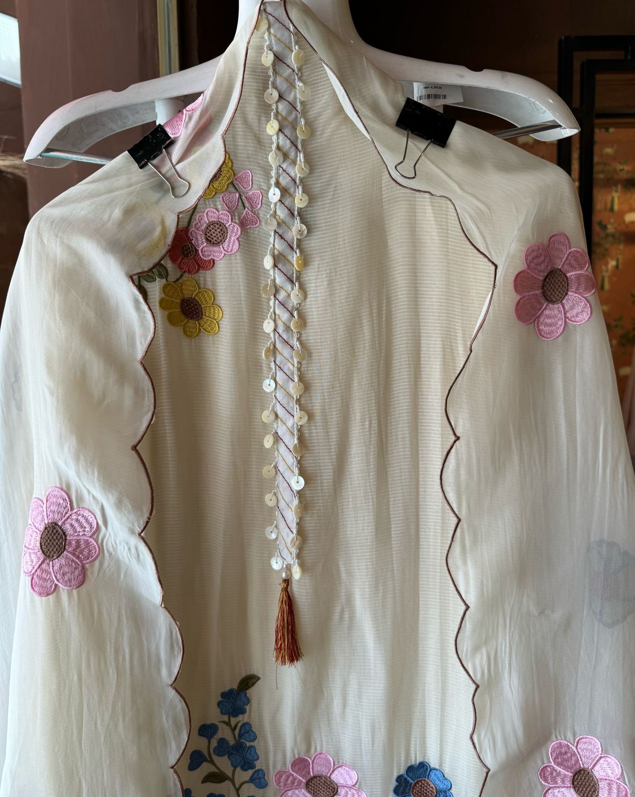 Self Stripes Organza Unstitched shirt