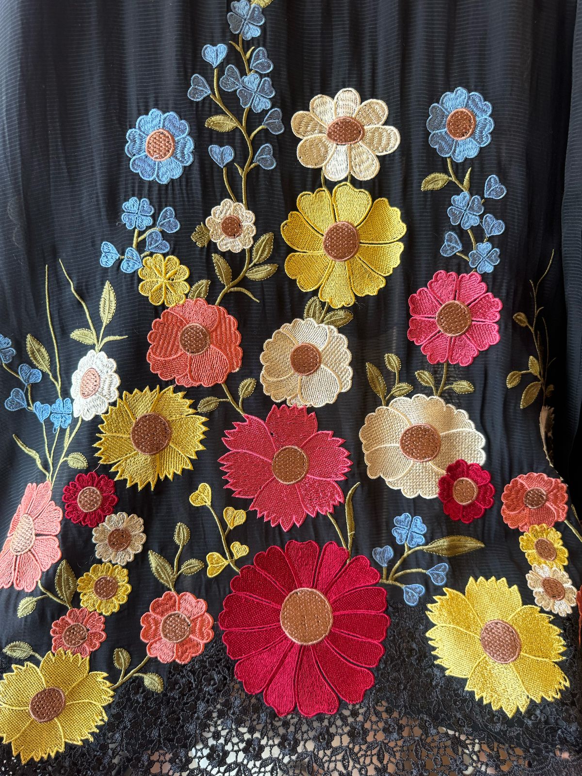 Self Stripes Organza Unstitched shirt