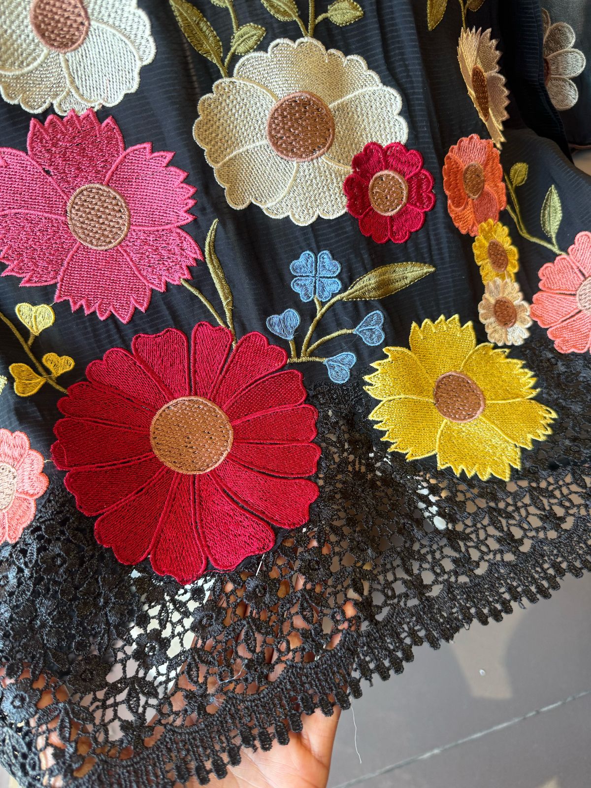 Self Stripes Organza Unstitched shirt