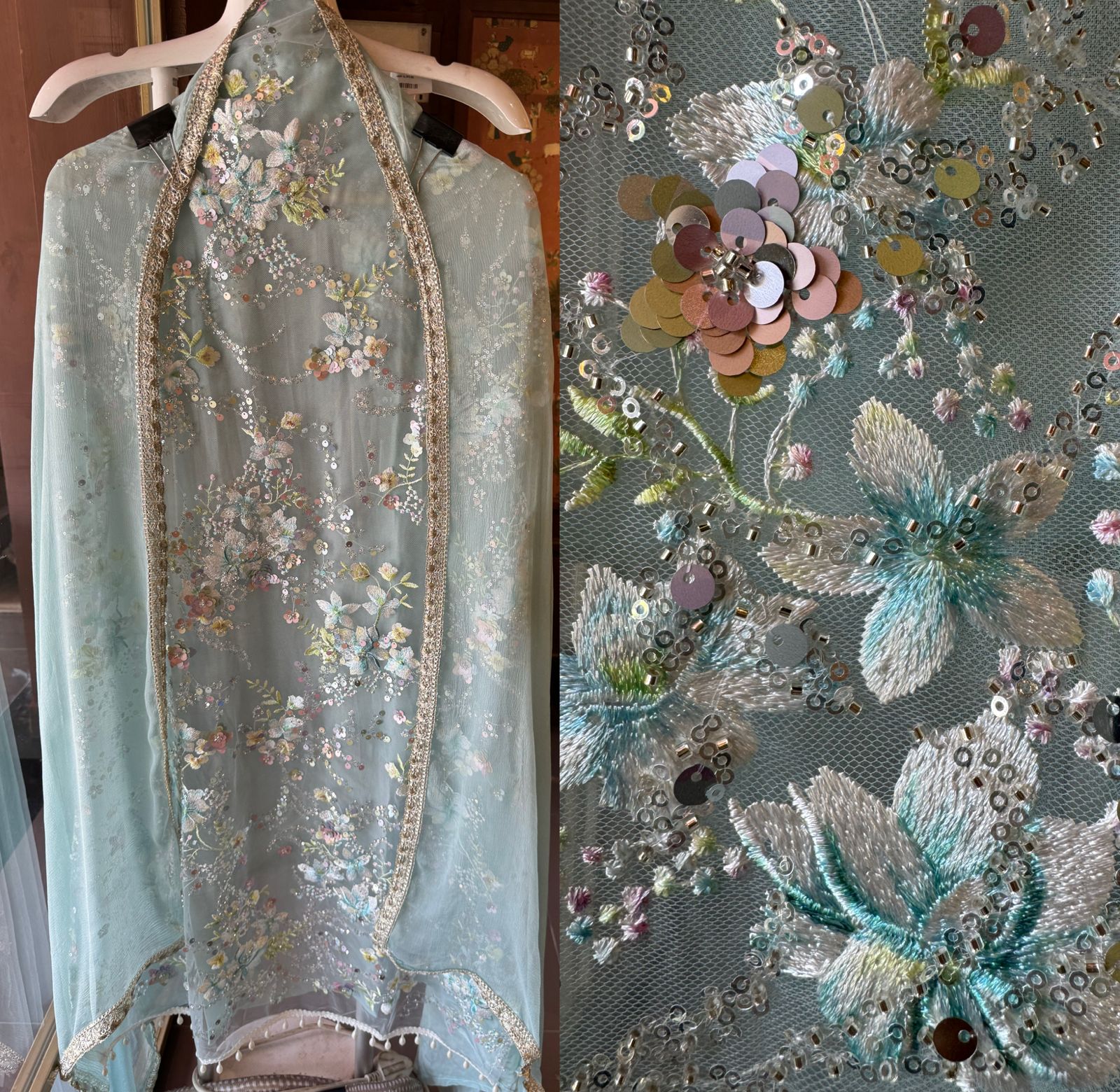 Beautiful Sequece embellished Unstitched Shirt