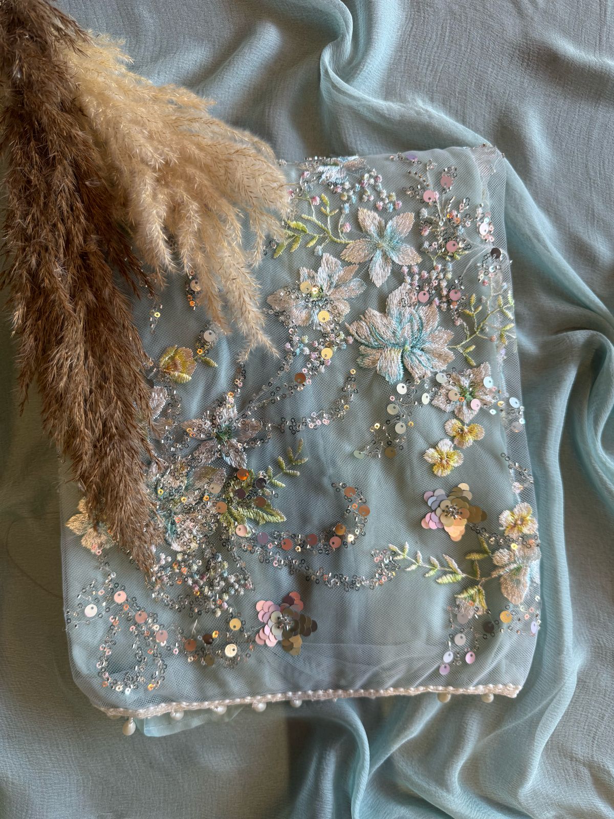 Beautiful Sequece embellished Unstitched Shirt