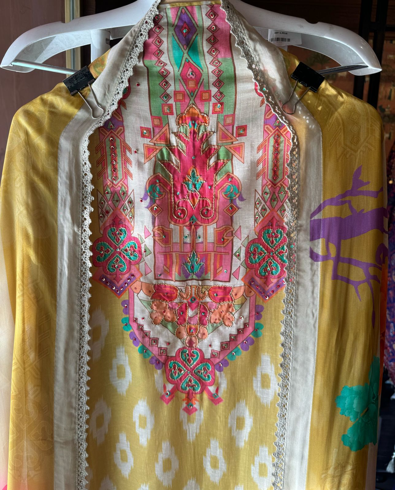 Mul Mul cotton chanderi unstitched Kurta