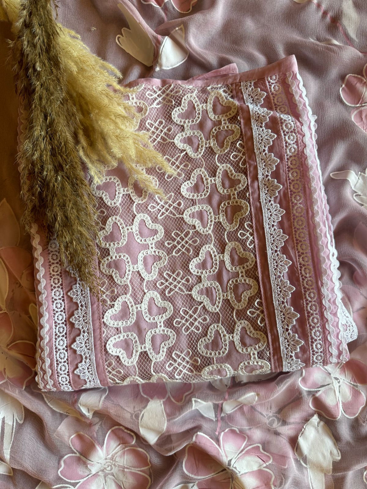 Pure soft organza  unstitched Suit