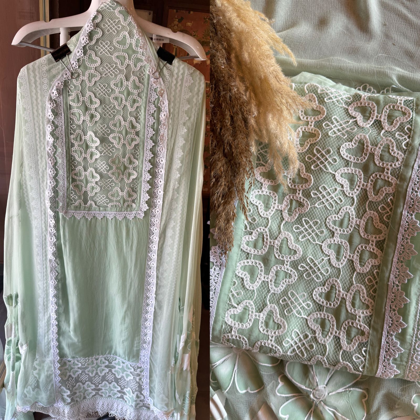 Pure soft organza  unstitched Suit