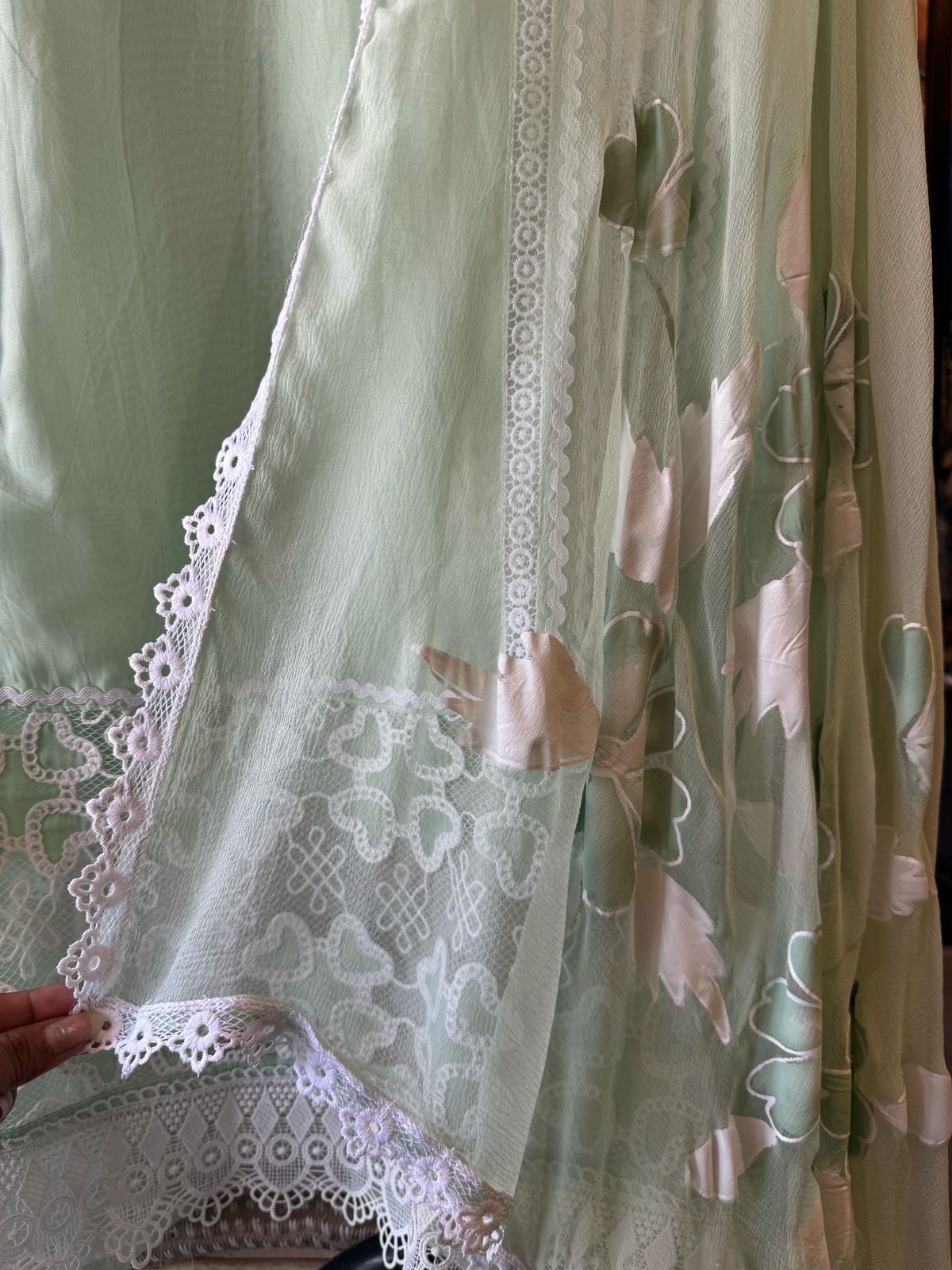 Pure soft organza  unstitched Suit