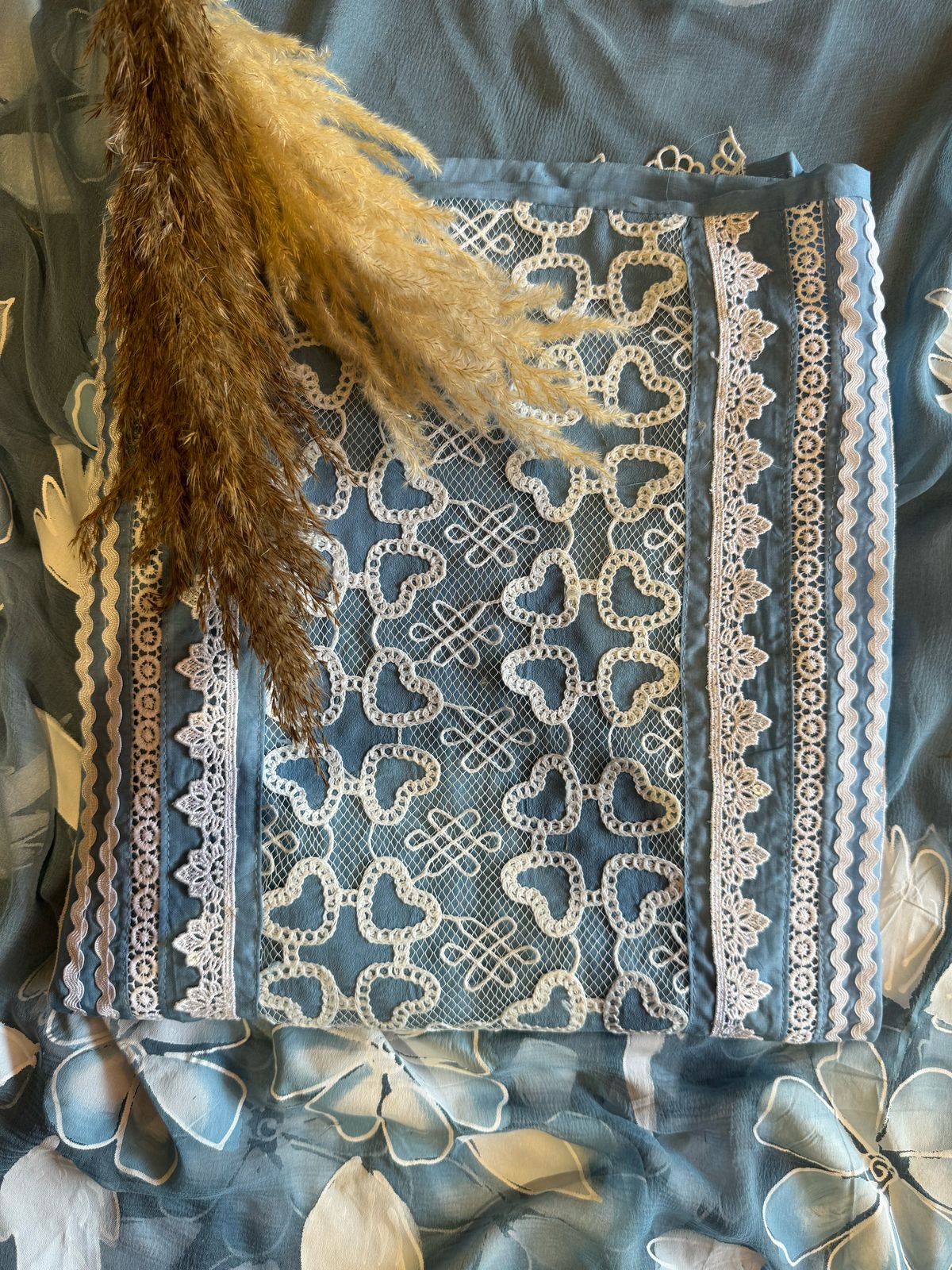 Pure soft organza  unstitched Suit