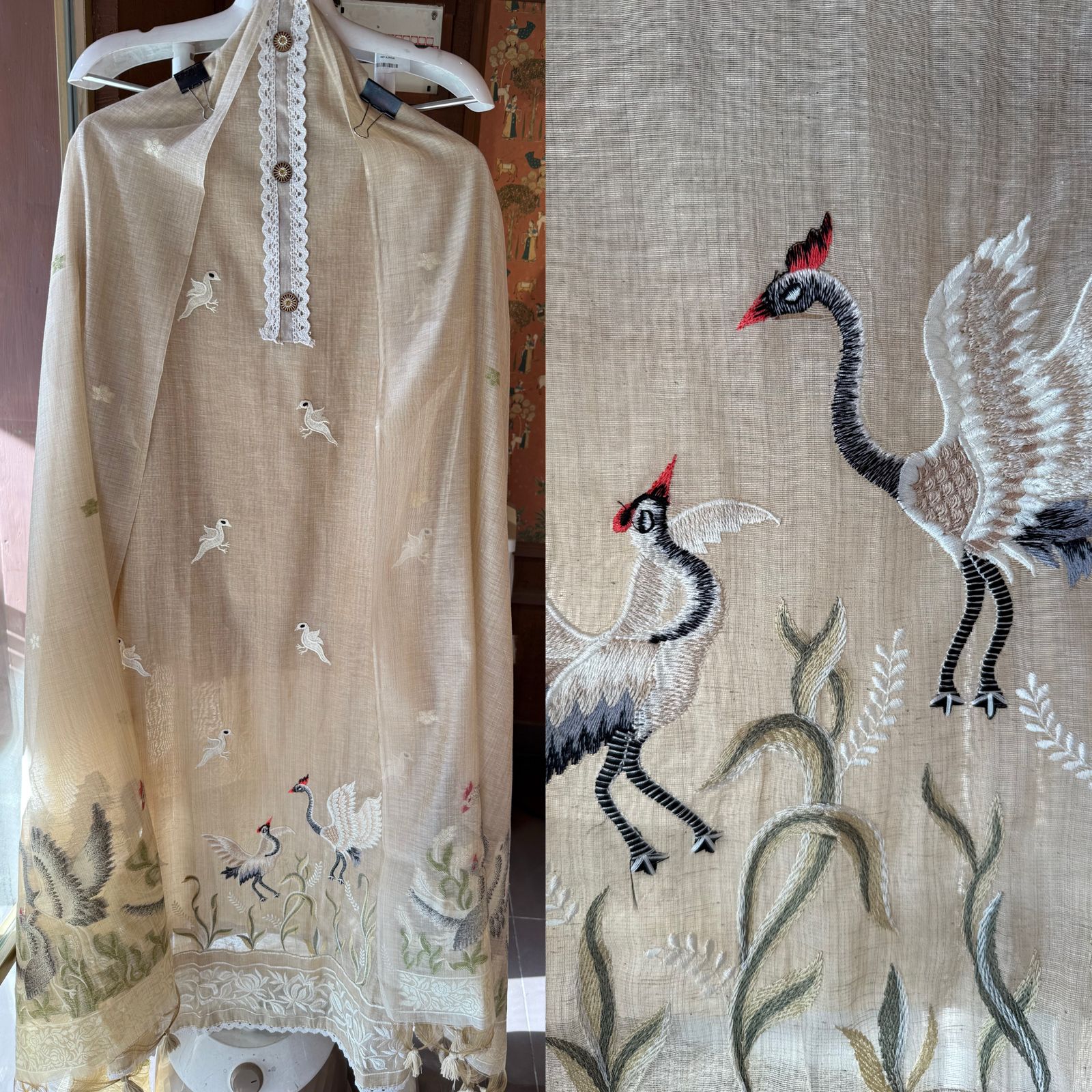 Jamdaani cotton Unstitched Suit