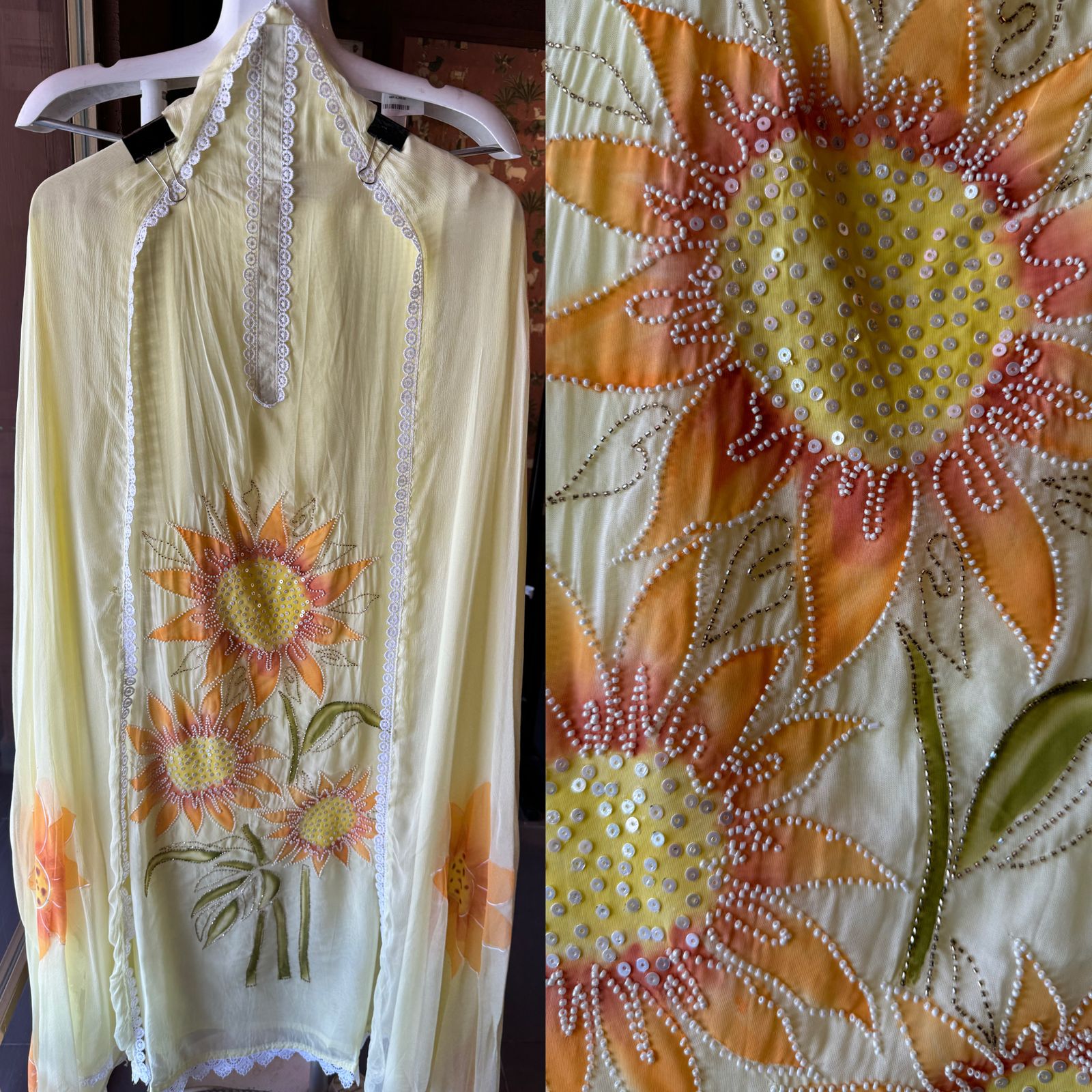 Soft organza Unstitched Suit