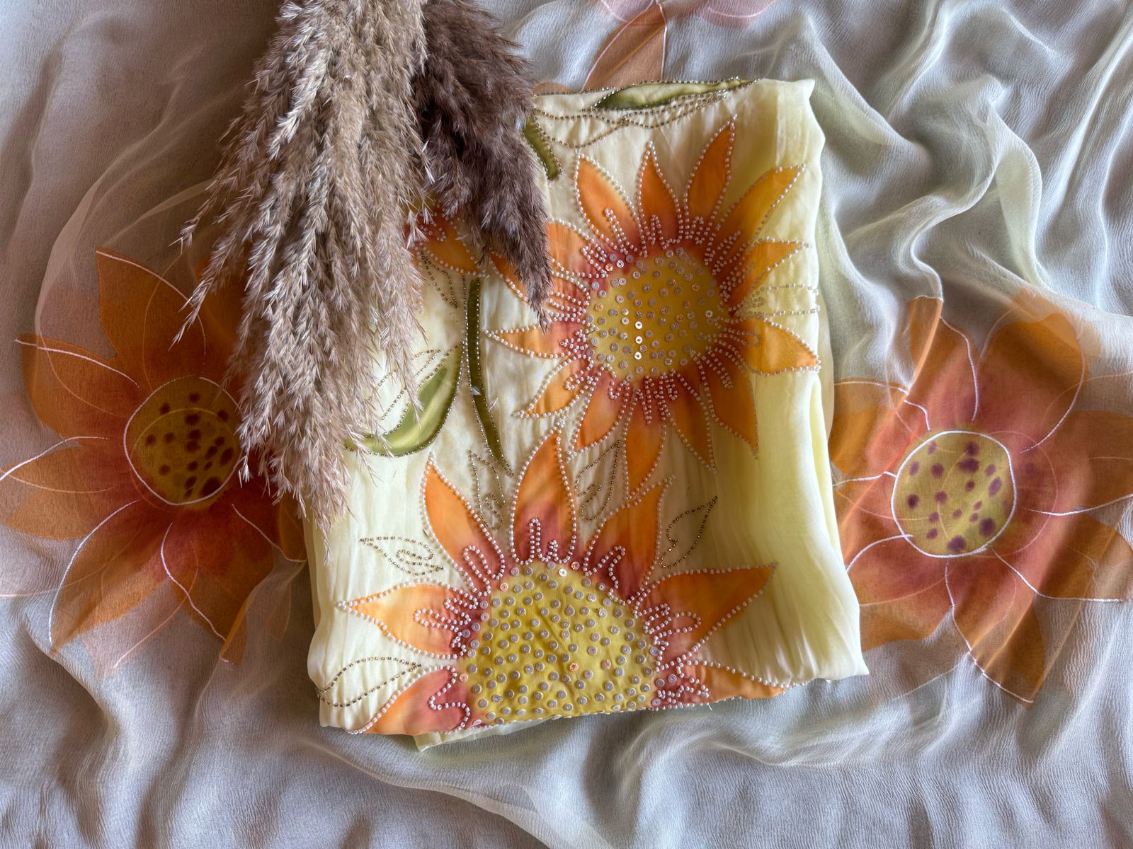 Soft organza Unstitched Suit