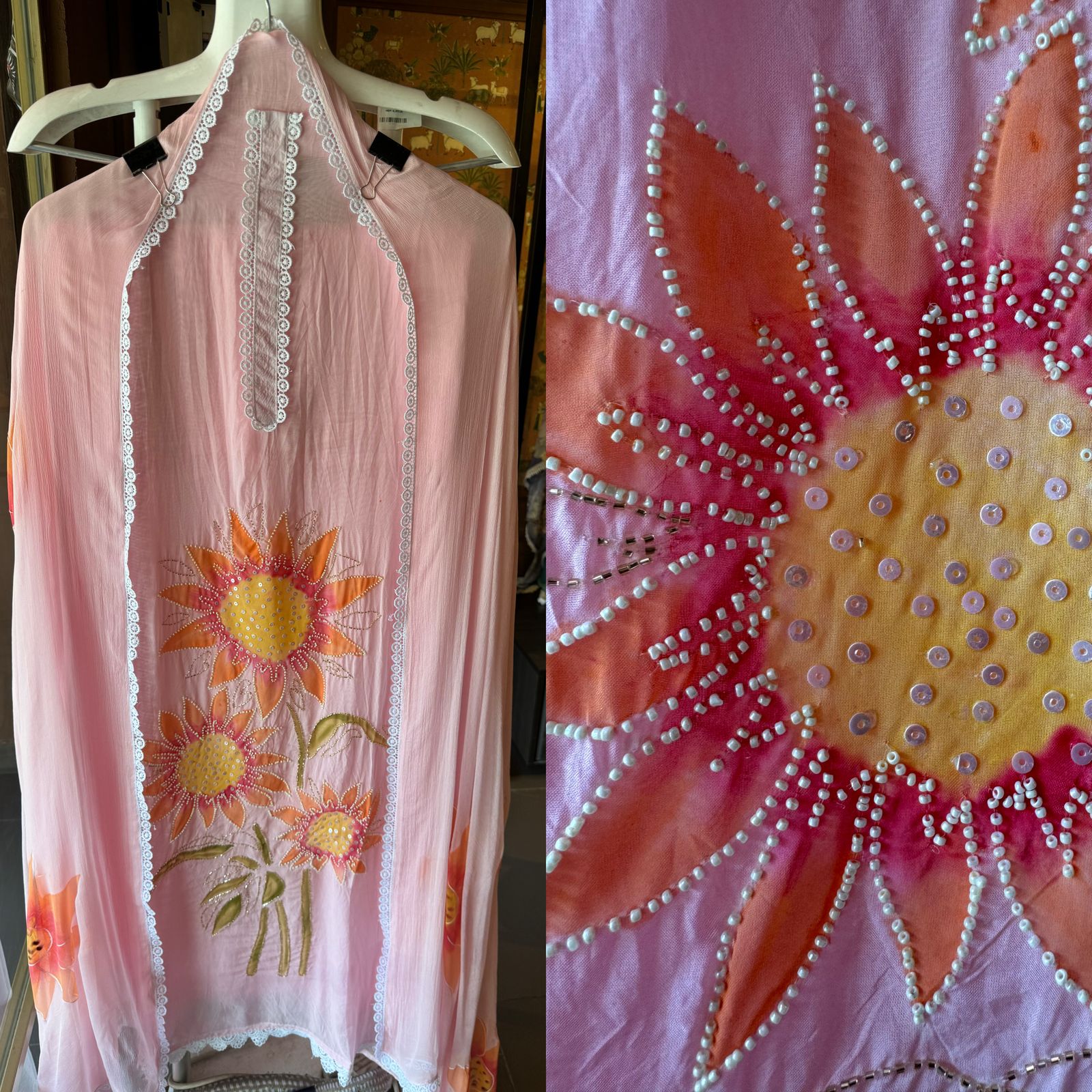 Soft organza Unstitched Suit