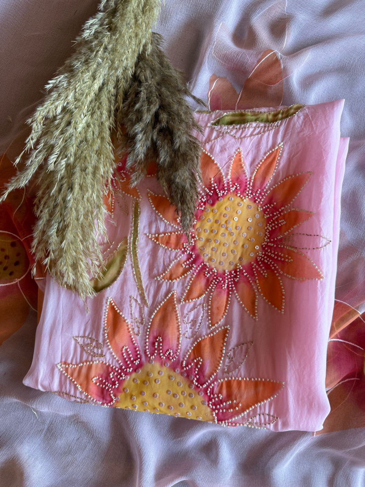 Soft organza Unstitched Suit