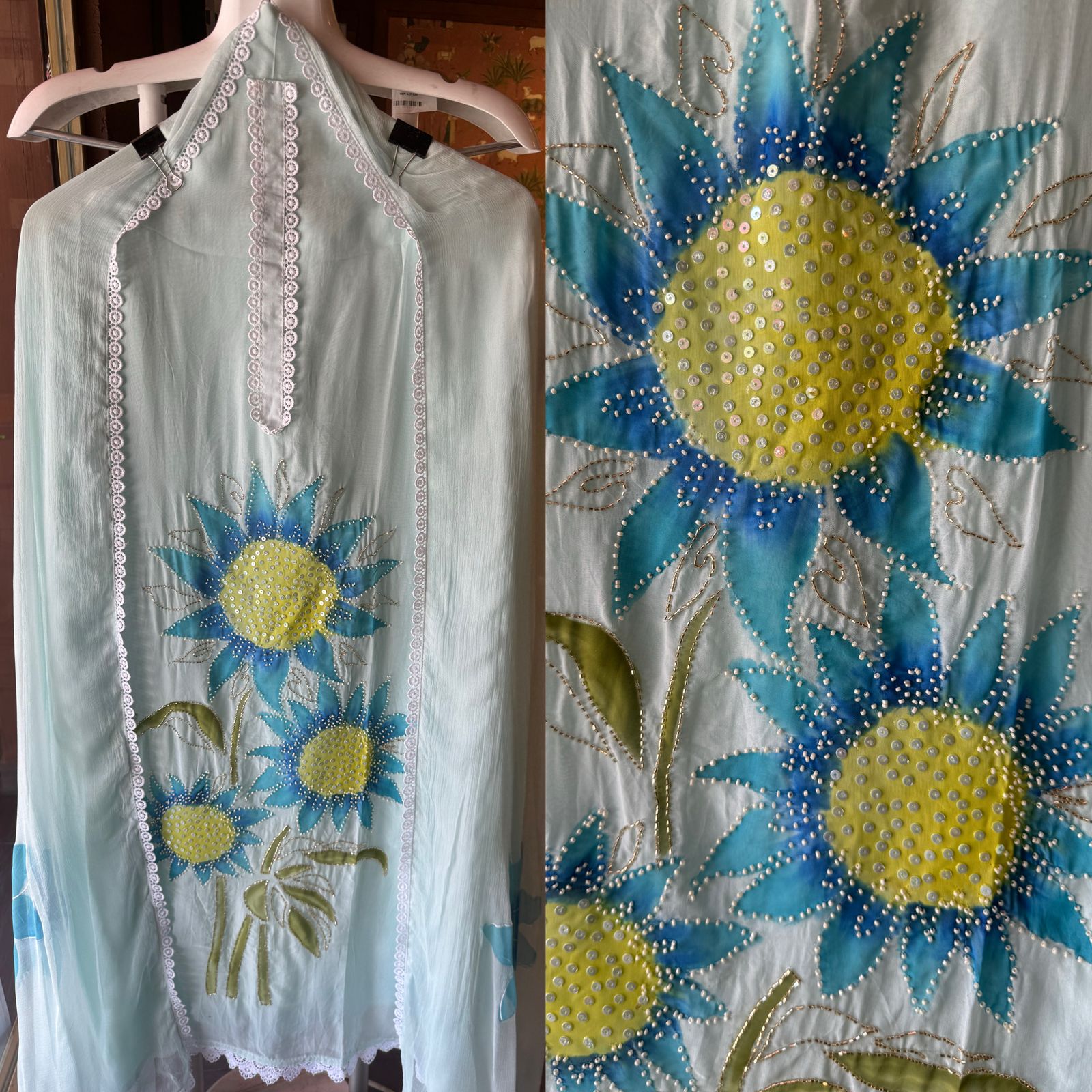 Soft organza Unstitched Suit