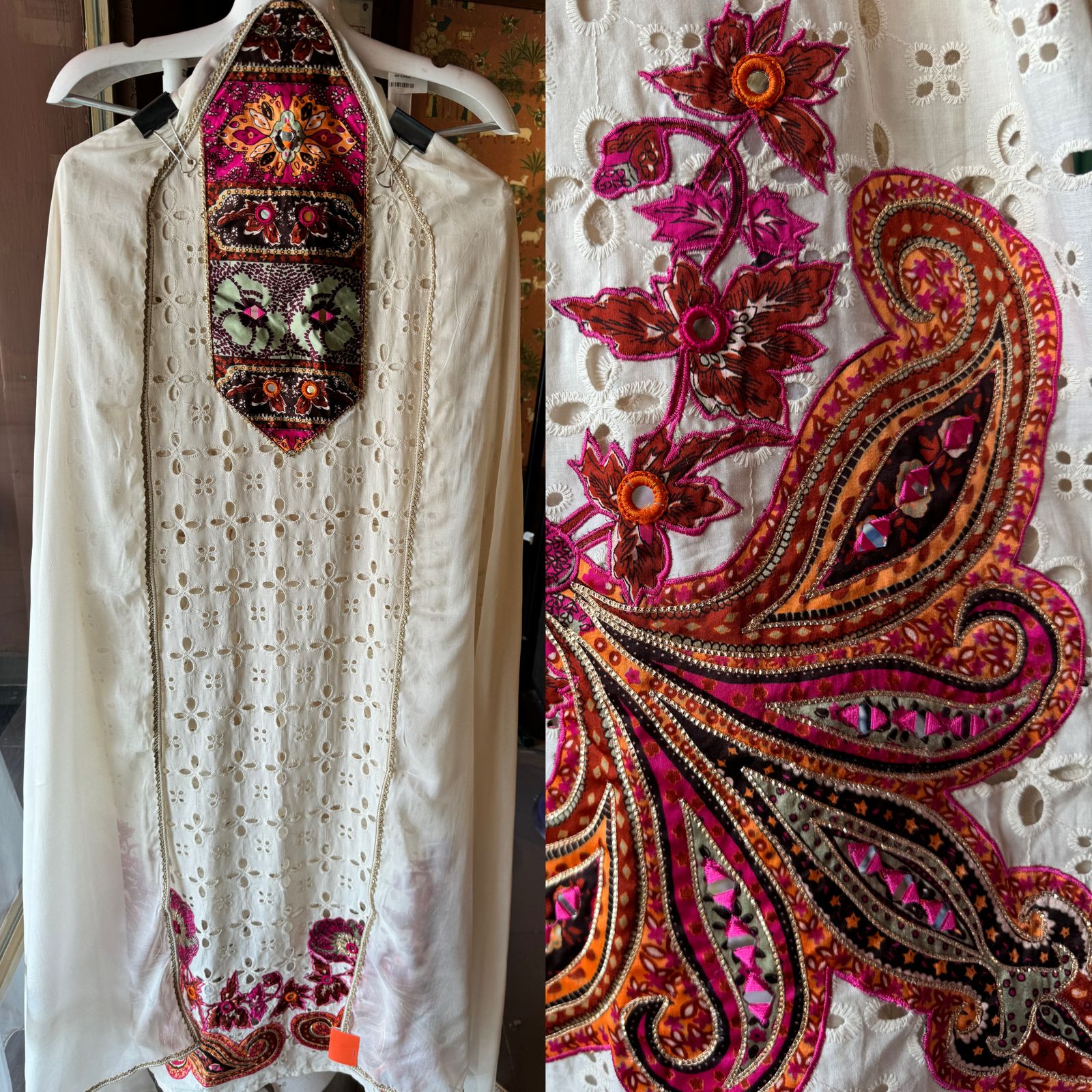 Premium cotton chicken unstitched suit