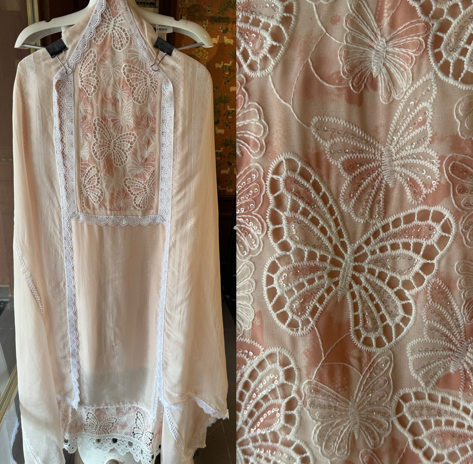 Pure soft organza  unstitched Suit