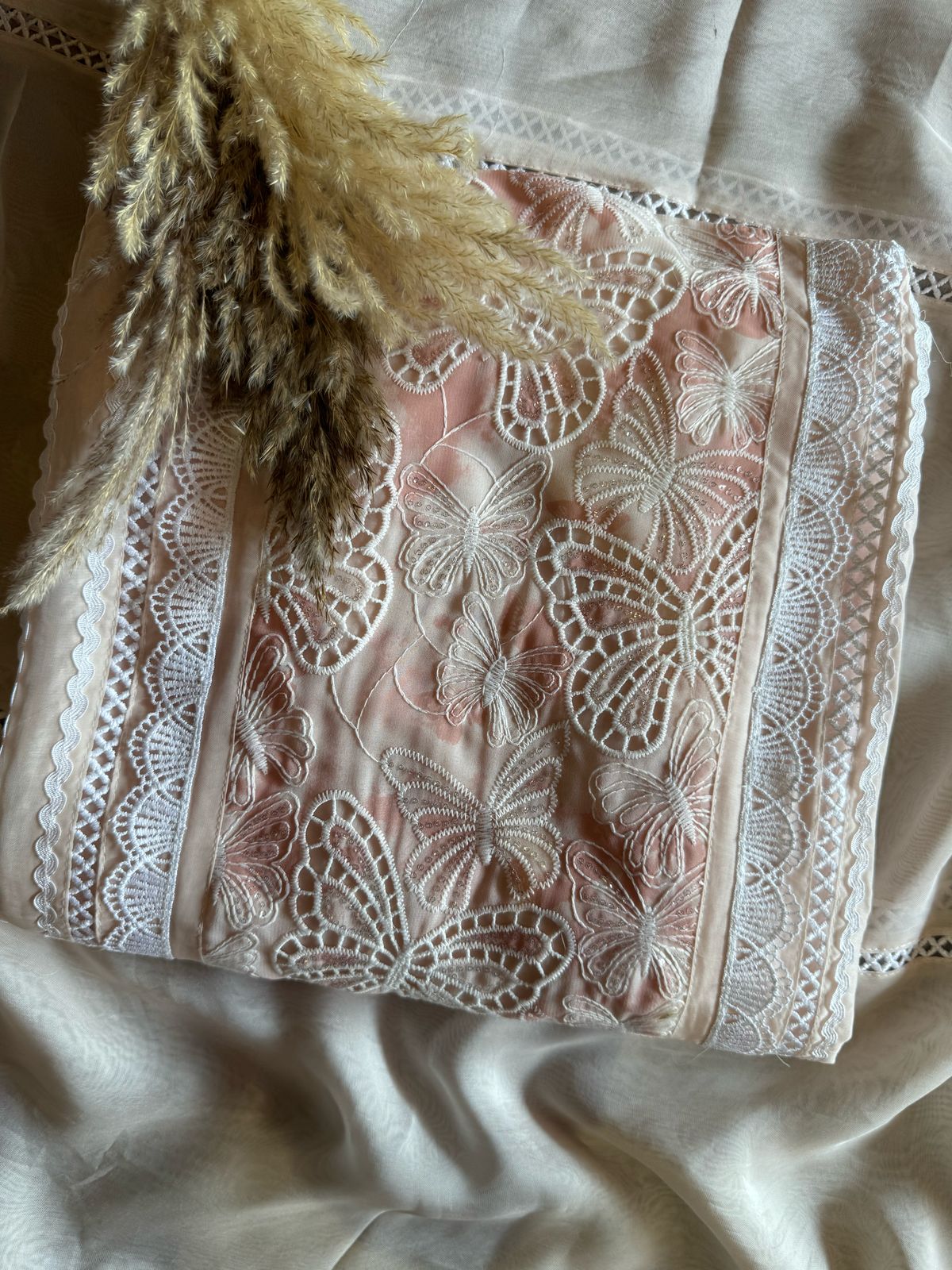 Pure soft organza  unstitched Suit