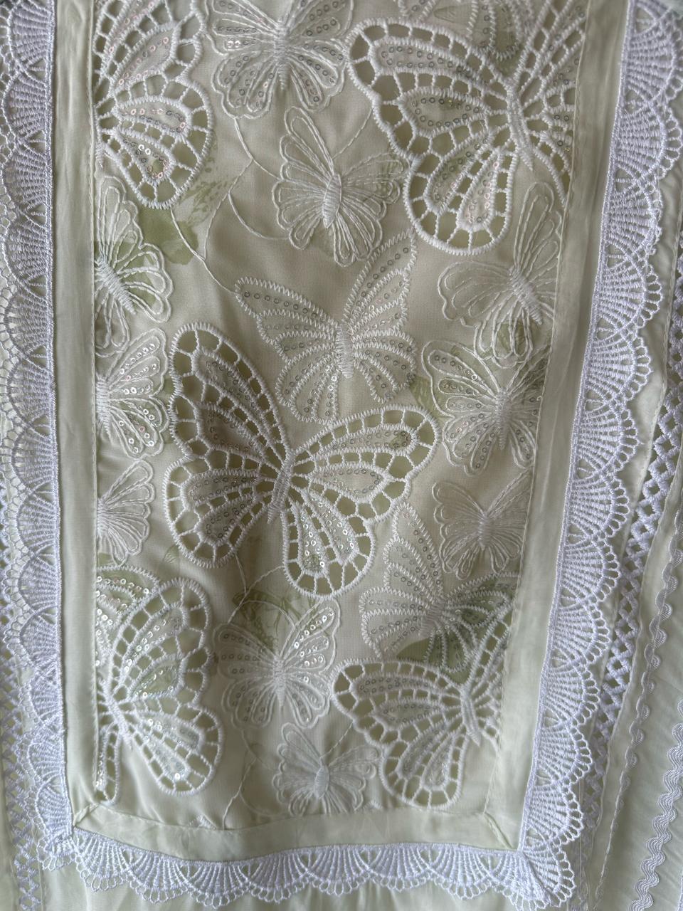 Pure soft organza  unstitched Suit