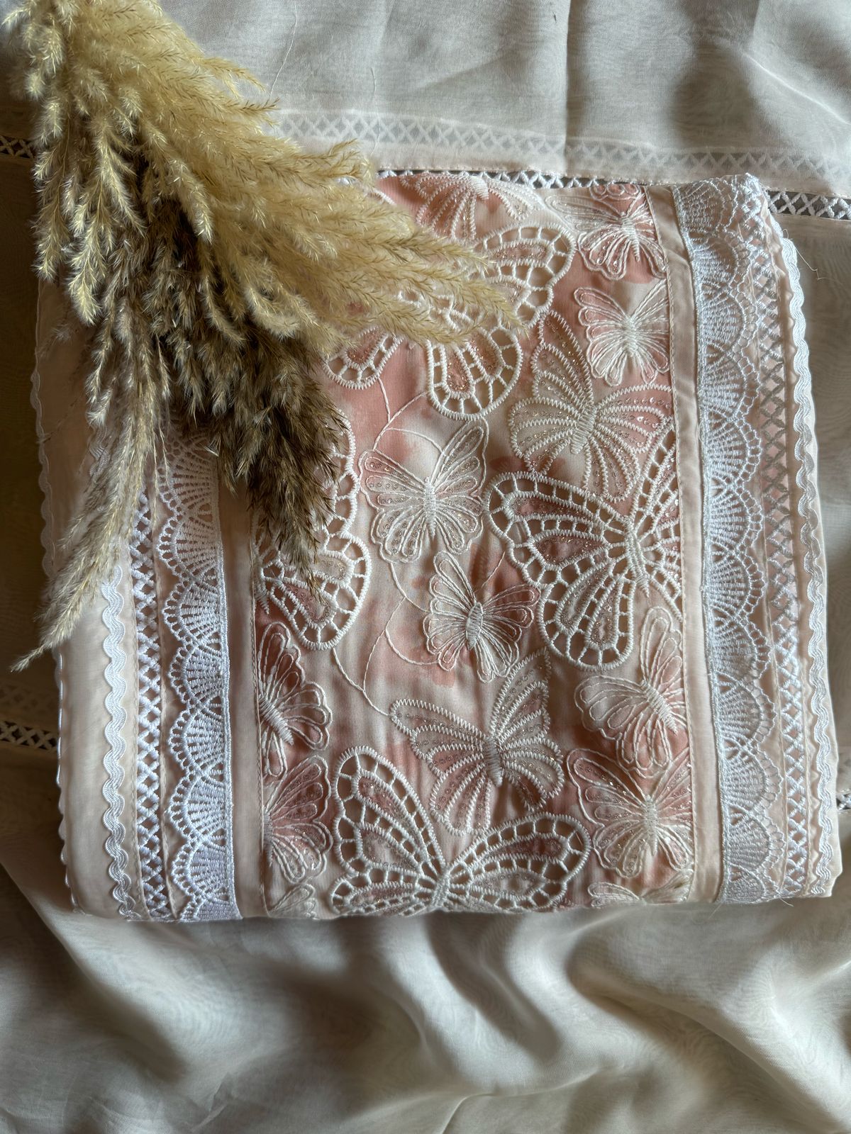 Pure soft organza  unstitched Suit