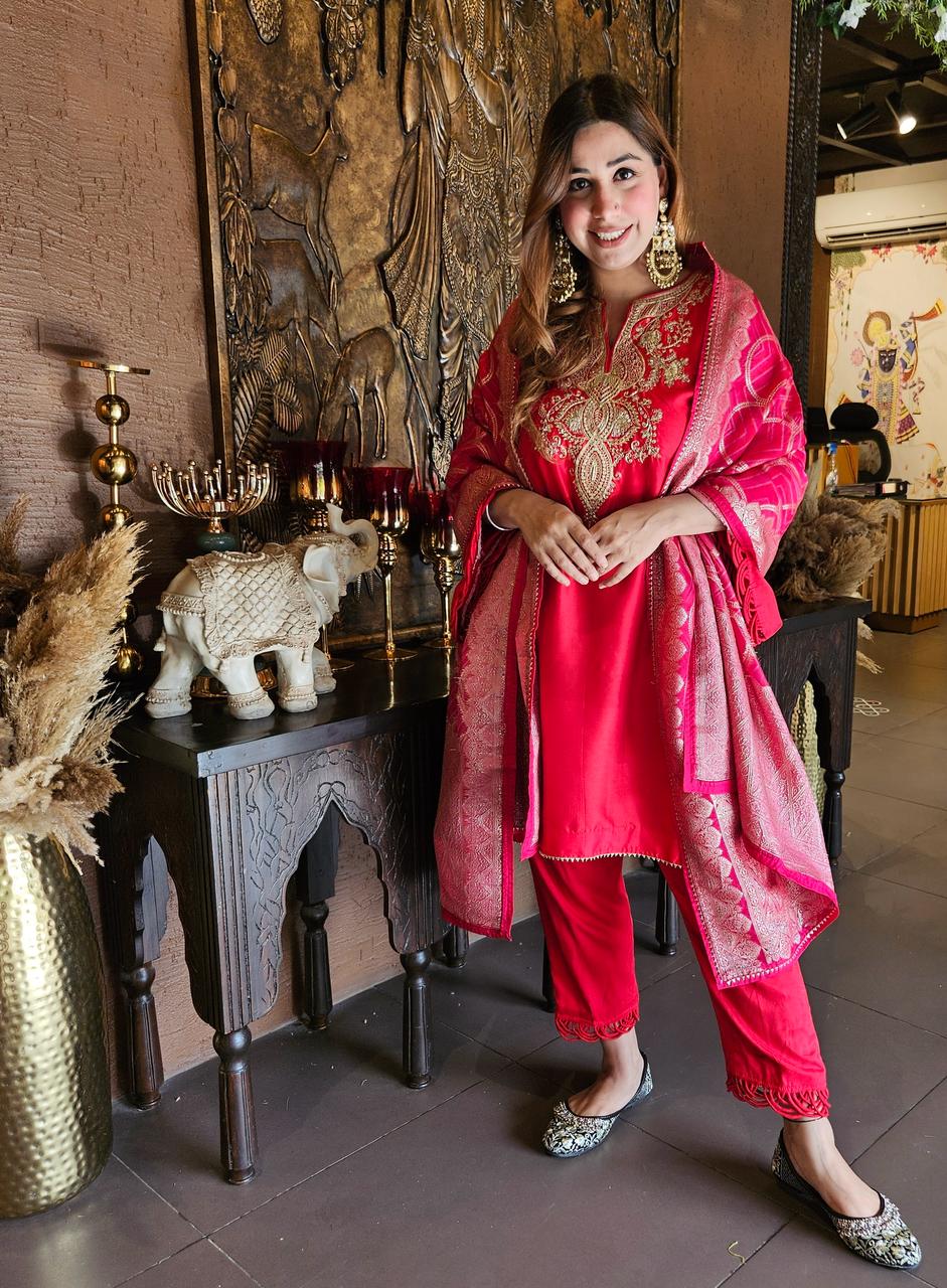 Pure Silk Unstitched Kurta