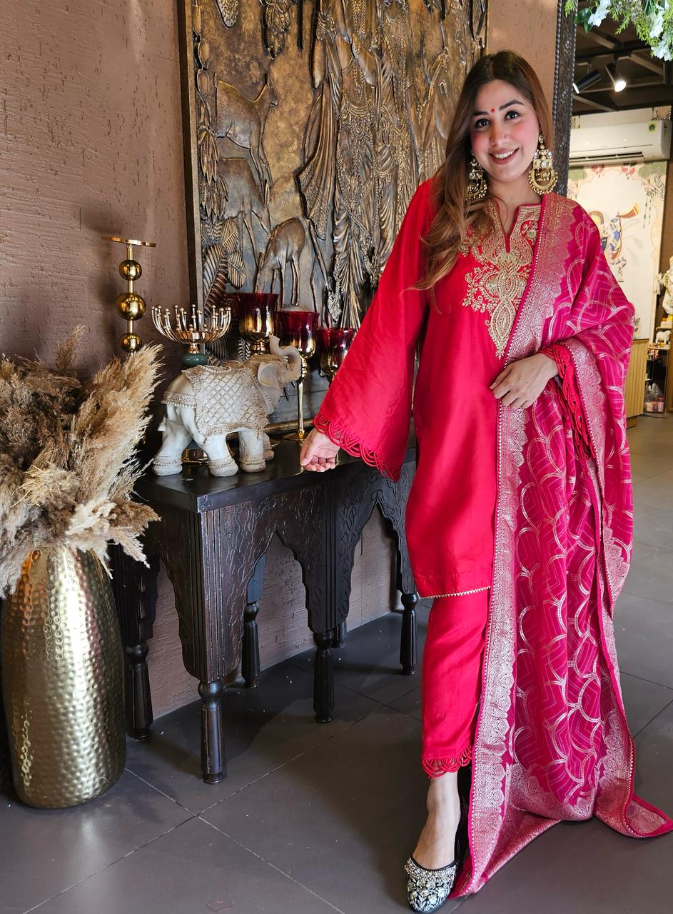 Pure Silk Unstitched Kurta