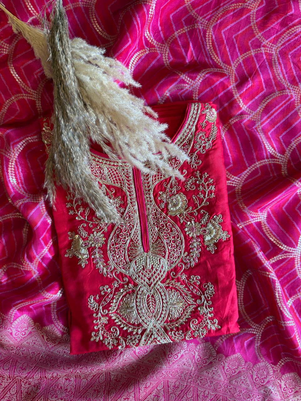 Pure Silk Unstitched Kurta