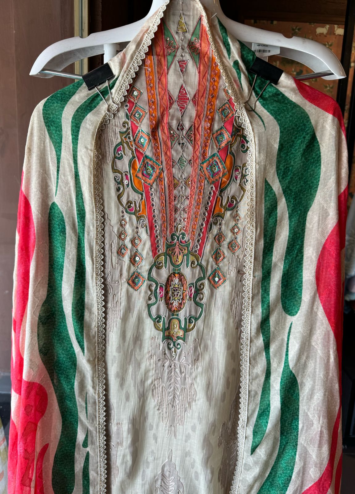 Mul Mul cotton chanderi unstitched Kurta