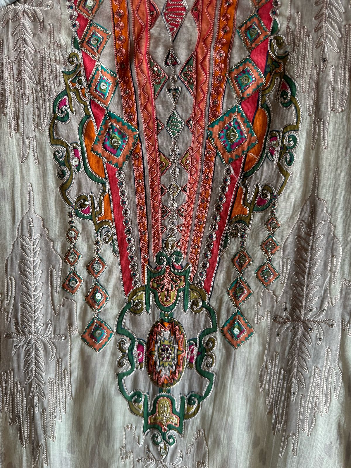 Mul Mul cotton chanderi unstitched Kurta