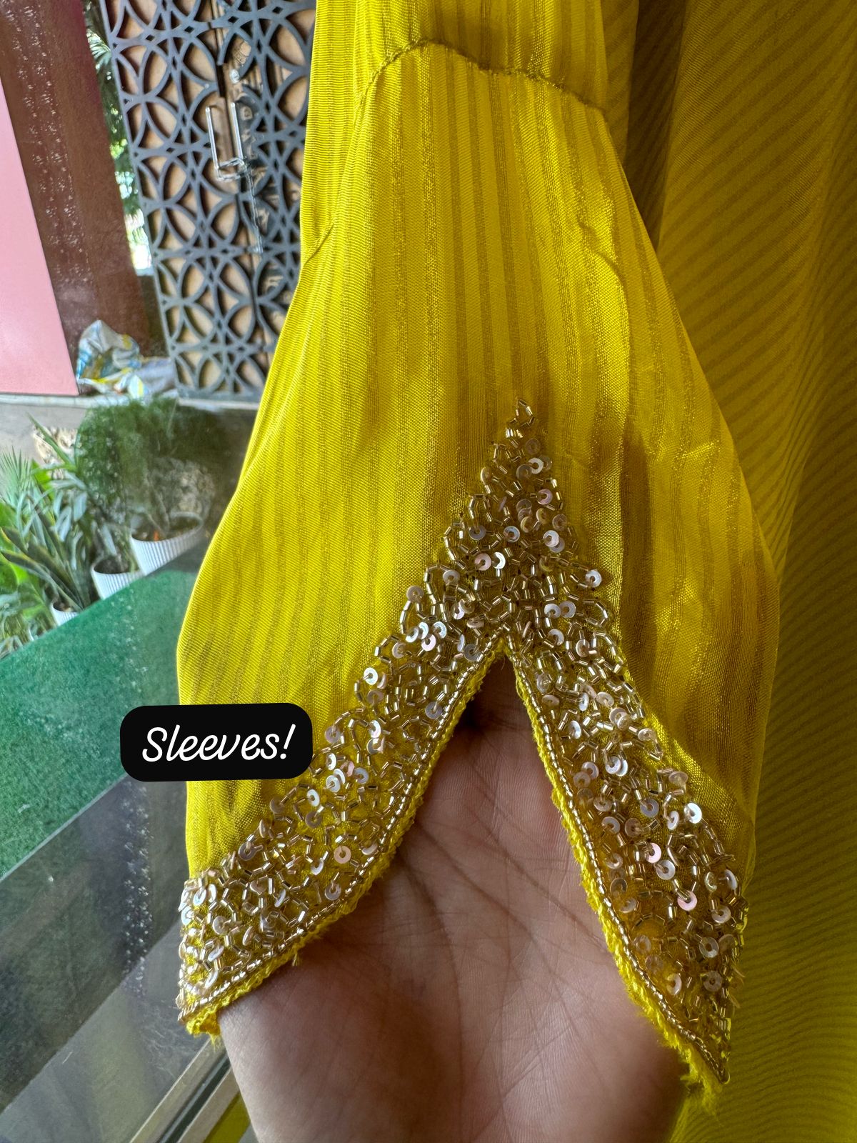 Self Tissue Kurta with Gold lurex