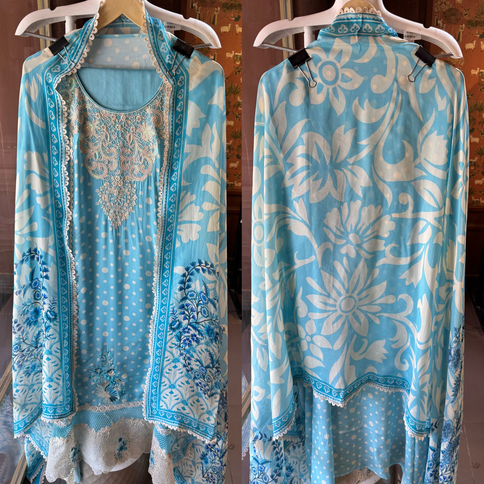 Fine muslin digital printed unstitched shirt