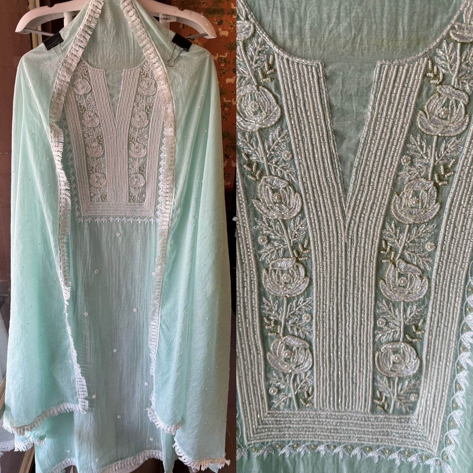 Pure Mul cotton chanderi Unstitched suit